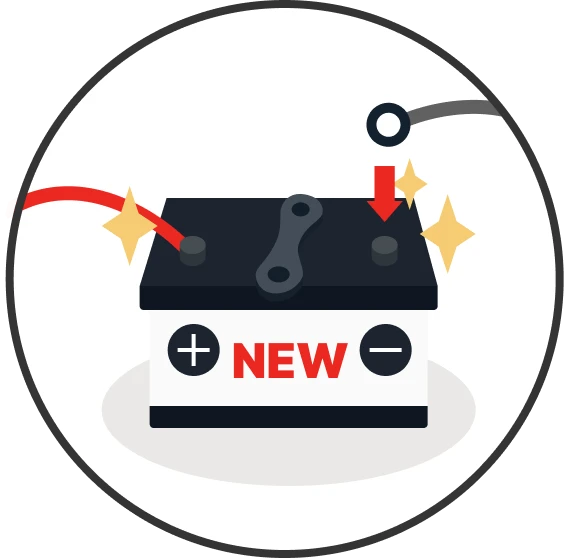 バッテリーのプラス端子をつける